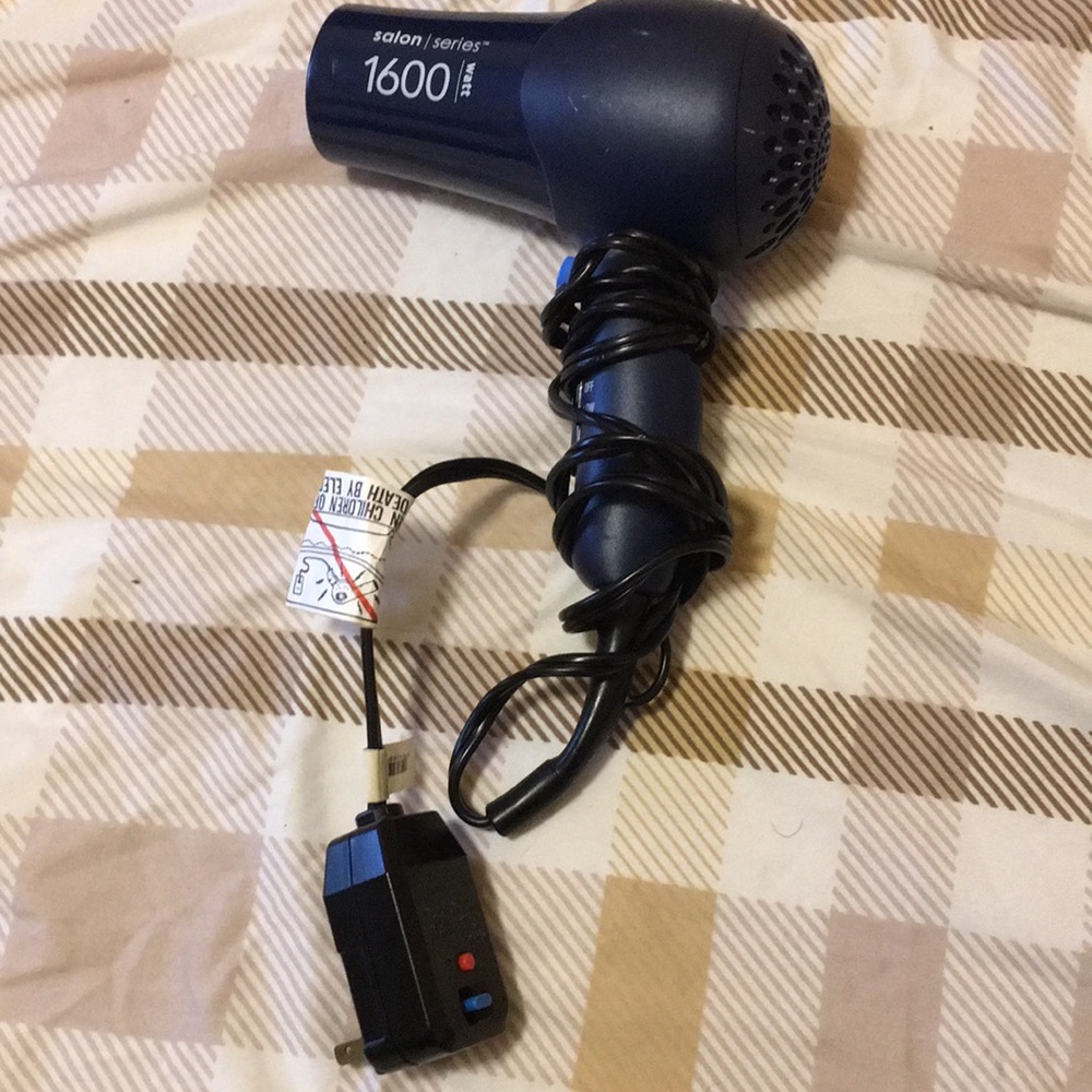 Hair dryer and also a Hair straightener.